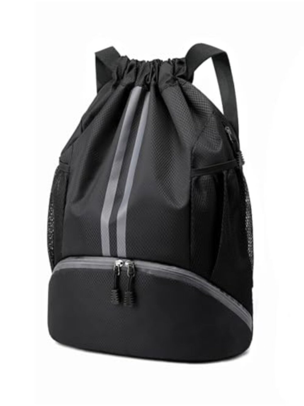 Water-Proof Drawstring Backpack with Shoes Compartment Wet Pocket Gym Swim Bag